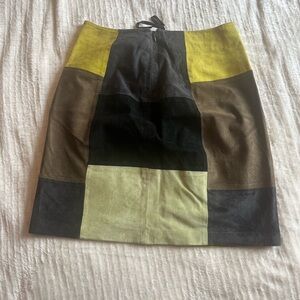 Size 2 suede patchwork skirt
